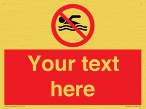 Custom No swimming prohibition Sign